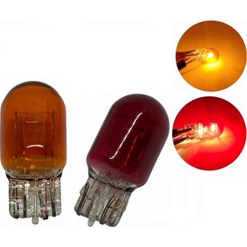 T20 7443 red 7440 amber 12v W21W W21/5W Side light car bulb halogen lamp warm white warning light turn signal auto Natural Glass