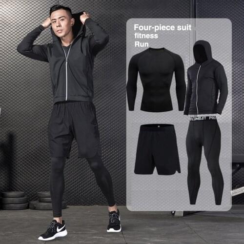 Thermal Underwear Sport Suit Mens Fitness Quick-Drying Compression T-Shirt Long Sleeve Leggings Base Layer Sport Track Suit