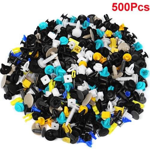 500Pcs Universal Mixed Auto Fastener Car Bumper Door Panel Fender Liner Clips Retainer Fastener Rivet