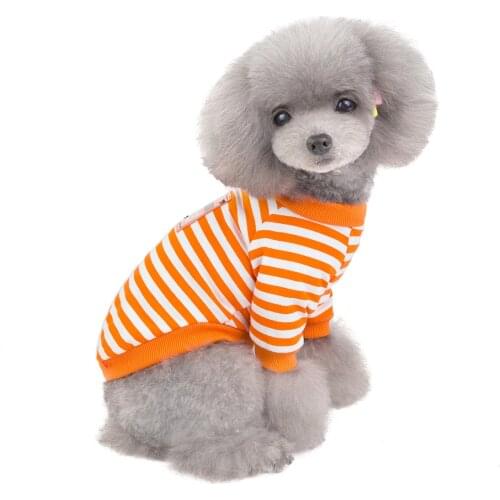 Spring and Summer New Fashion Dog Striped T-shirts Pet Dog Two Legs Clothes Dog Shirts for Small Dogs