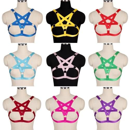 Harajuku Womens Underwear Gothic Harness Bra Cage Erotic Lingerie Punk Rock Rave Costume Sword Belt Womens Belt For Stocking