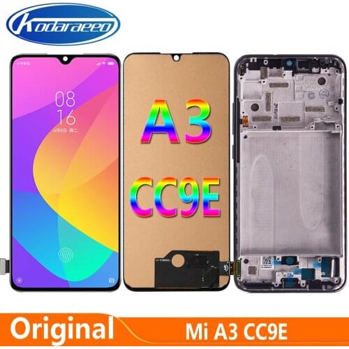Original AMOLED For Xiaomi Mi A3 CC9E LCD Display Touch Screen Digitizer Assembly With Frame