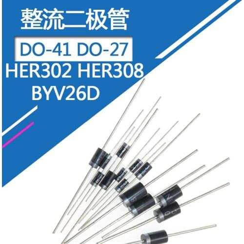 10pcs/lot HER308 rectifier diode HER302 Fast recovery diode in-line fast turn-off diode BYV26D