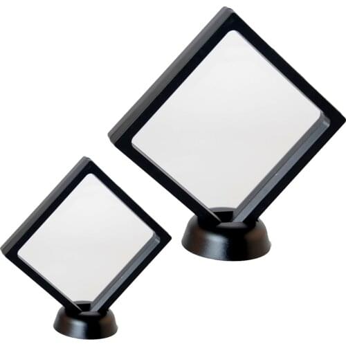 2pcs Square PET Transparent Jewelry Suspended Floating Display Holder Case