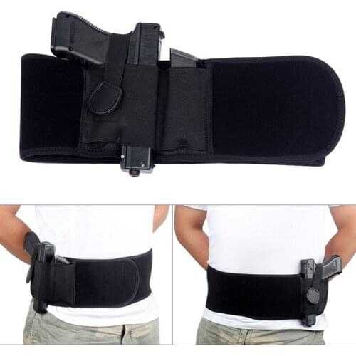 Tactical Pistol Holster Left Right Hand Concealed Belly Band Gun Carry Belt with Mag Pouch for Glock 17 19 Revolver Beretta
