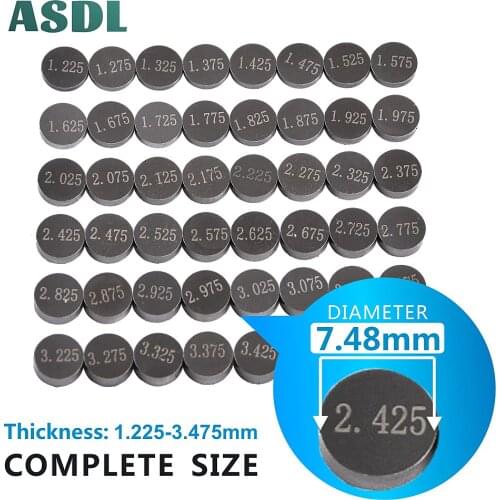 46pcs Motorcycle Engine Parts Adjustable 7.48mm Valve Shim 1.225-3.475 Complete Refill Kit For Honda Suzuki Yamaha Kawasaki #c