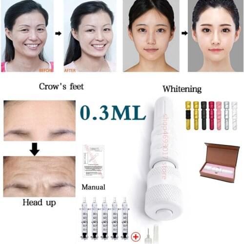 0.3Ml Hyaluronic Acid Pen Atomizer White Hyaluron Gun No-Needle Mesotherapy Tool for Lip Filler Anti-wrinkle Lip Face Lifting