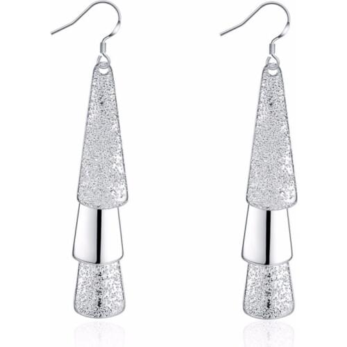 Free Shipping Geometric Modelling Silver Earrings Creative Scrub Earrings Womens Silver Earrings 925 Silver Earrings