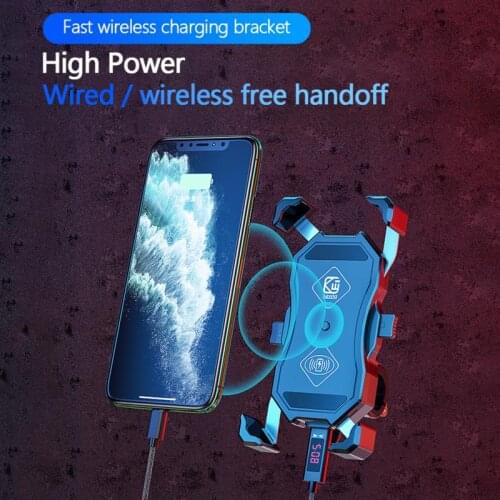 Motorcycle 15W Wireless Charging Mobile Phone Bracket Wireless Charging + Usb Line Charging Motorcycle Riding Navigation