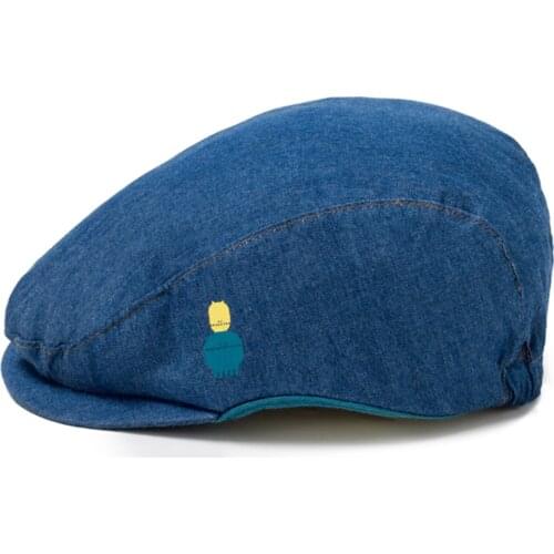 Newborn Infant Hats Cartoon Thin Beret Cute Handsome Causal Holiday Party Boys Girls Beanie Hat Foldable Solid Color Cap