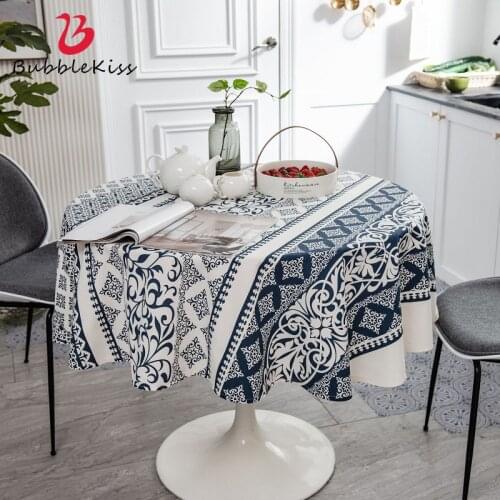 Bubble Kiss Geometric Tablecloth Bohemian Style Room Decor Aesthetic Home Hotel Dining Coffee Table For Living Room Table Cloth
