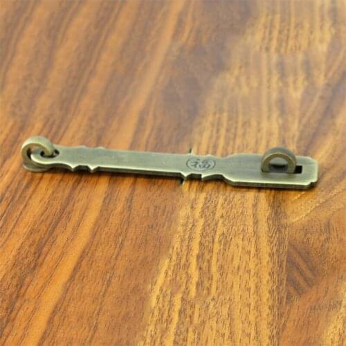 Wood door brass hasp furniture buckle cabinet lock antique drawer bolt garden anti-theft door hasp hardware part