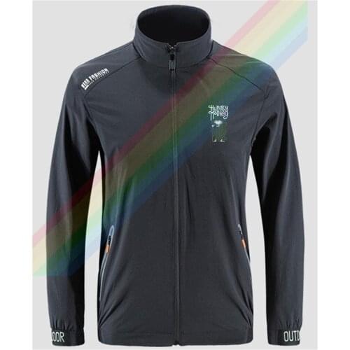 Hungey Monkey Classic Painting Logo Slim Sport Jacket Mens Street Windbreaker Zipper Thin Jacket Casual Front Printing Jacket