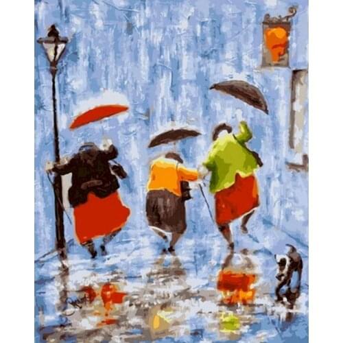 Gatyztory Frame DIY Painting By Numbers Canvas Colouring Abstract Figures Handpainted Gift Wall Decor