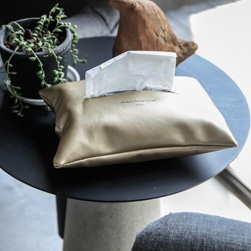 PU Nordic Creative Paper Towel Storage Bag Simple Luxury Large Bedside Car Paper Set Storage Container Organizer Home Decor