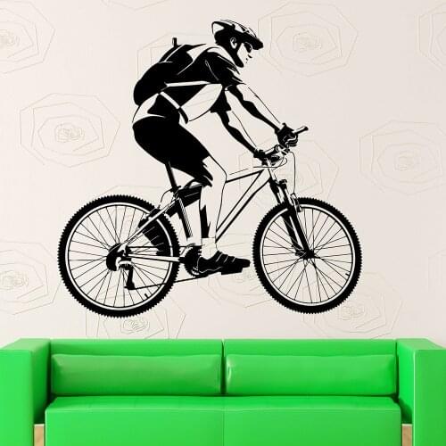 Cool Bike Race Vinyl Decal Bicycle Sport Bike Window Sticker Teen Boys Bedroom Great Room Art Mural Home Decoration M100
