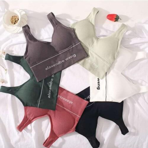 Hot Sale 2020 Sports Underwear Women Shockproof Women Sexy Sleeveless Tops Fashion Short Square Collar Tank Yoga Tops 6 Colors