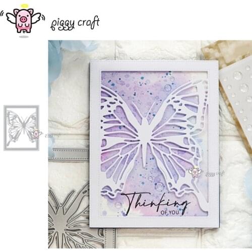 Piggy Craft metal cutting dies cut die mold Butterfly frame Scrapbook paper craft knife mould blade punch stencils dies
