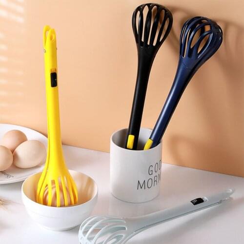 Multifunctional manual whisk two-in-one stirring rod kitchen food tongs manual noodle tongs baking butter tool