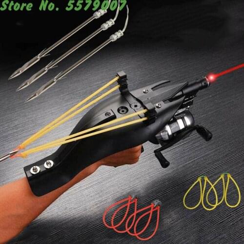 Powerful Multifunctional Laser Fishing Slingshot Rifle Professional Hunting Slingshot For Adults Crossbow Sling Shot Shooting