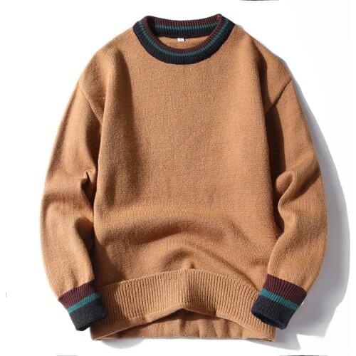 Knitted Winter Casual Sweater Men O-neck Autumn Patchwork Streetwear Japanese Pullover Mens Fitness Sweaters Fashion