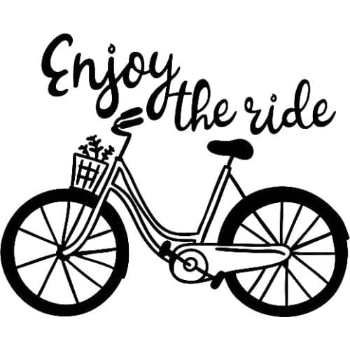 Enjoy The Ride Text Car Decals Bike Sticker Car Door Bumper Pattern Art Decor Waterproof Removable Enjoy The Ride White L390