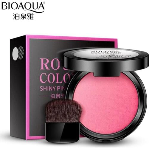 BIOAQUA New 4 Color Blusher Waterproof pigment Modified Contour Mineral Powder Face Makeup Natural Lasting Shiny Pink Blush