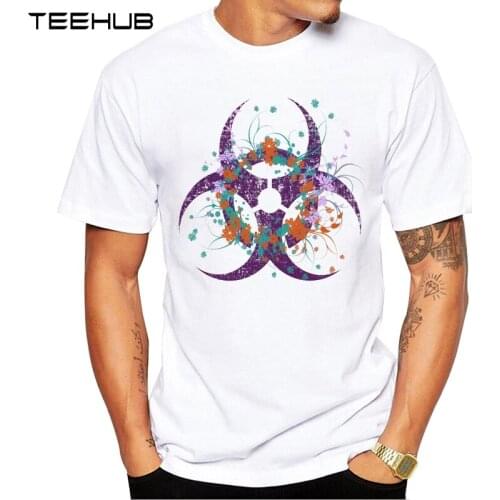 New Arrivals 2019 TEEHUB Cool Mens Fashion Beautiful Biohazard Design T-Shirt Short Sleeve O-neck Tops Hipster Tee