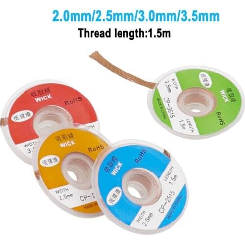 1Pcs 2/2.5/3/3.5mm Width 1.5M Length Desoldering Braid Welding Solder Remover Wick Wire Lead Cord Flux BGA Repair Tool
