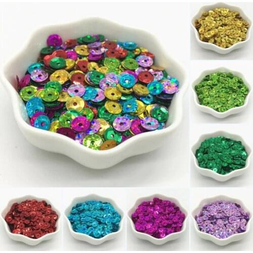 Paillettes 6mm Round Sequins PVC Laser Paillette Sewing Craft Flat with Side Hole Belly Dance Garment DIY Accessories 25g/lot