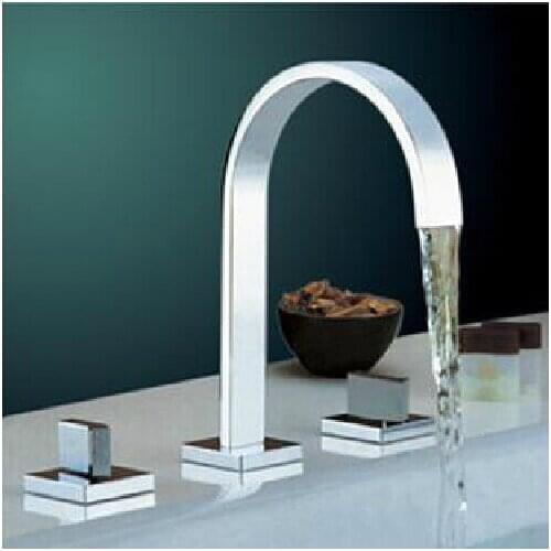 Polished Chrome Torneira Banheiro.Two Handles Deck Mounted Bathroom Widespread Faucet.Bathroom Basin sink Mixer Tap
