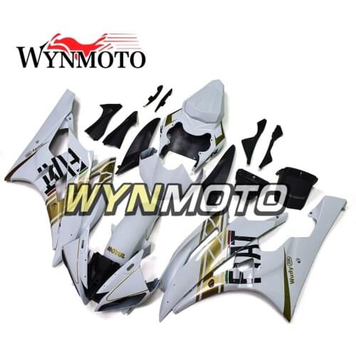 Complete Fairings Kit For 2006 2007 Yamaha R6 06 07 Year ABS Injection Plastics Bodywork Motorcycle White Gold Full Cowlings