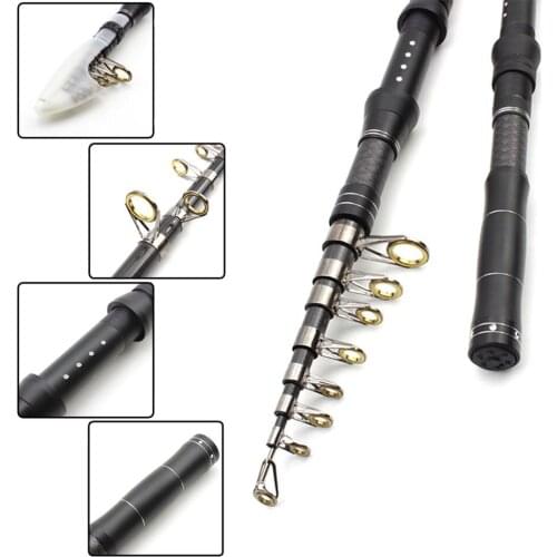 1.8M 2.1M 2.4M 2.7M 3.0M Portable Rotary Fishing Fishing Rod Tough Carbon Fiber fast Telescopic Travel Sea Boat Rock Fishing Rod