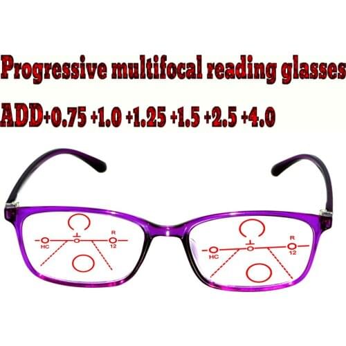 Progressive Multifocal Anti Blu Light Reading Glasses Blue Frame Men Women High Quality +1.0 +1.5 +1.75 +2.0 +2.5 +3 +3.5 +4