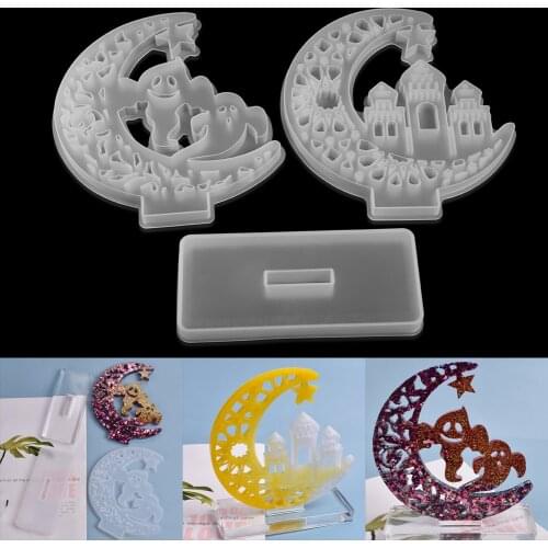 Transparent Silicone Mould Dried Flower Resin Decorative Craft DIY Moon Ghost Castle Mold UV Epoxy Resin Molds For Jewelry