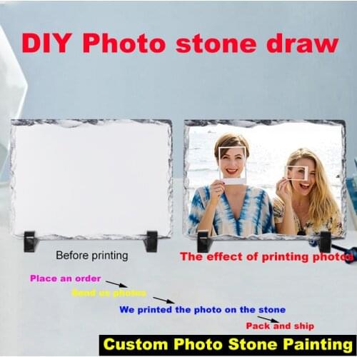 DIY Photo stone draw 18*14cm Custom your photo on stone Decoration Picture for Gift,Print your picture on the stone SH-03