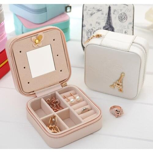 Jewelry box organizer joyeros organizador de joyas porte bijoux earring holder organza bag mac makeup casees for gift jewellery