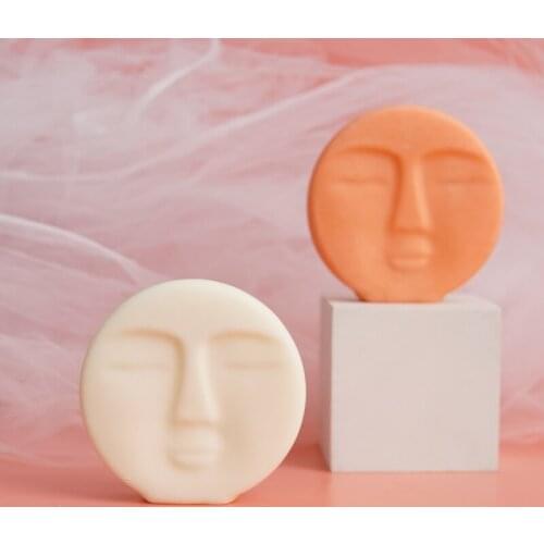 Frosty Face Candle Silicone Mold Simple Face Design Aromatherapy Candle Making Diffuser Clay Diatomite Mold Home Decor