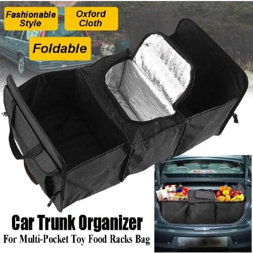 Foldable Car Trunk Organizer Super Strong Big Durable Collapsible Cargo Storage Box For Multi-Pocket Toy Food Racks Bag
