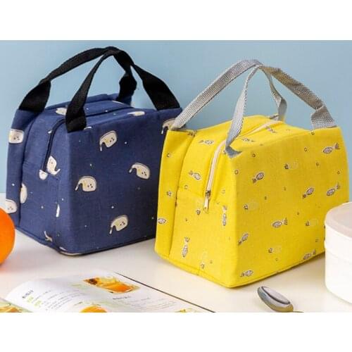 Small Insulation Hand-held Zipper Insulation Lunch Bag Outdoor Picnic Ice Pack Lunch Box