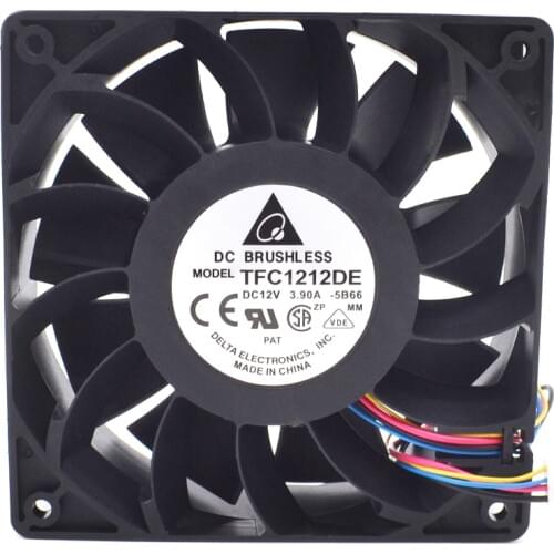 1pcs TFC1212DE 120mm DC 12V 3.9A 5200RPM 252CFM For Bitcoin Miner Powerful Server Case AXIAL cooling fan