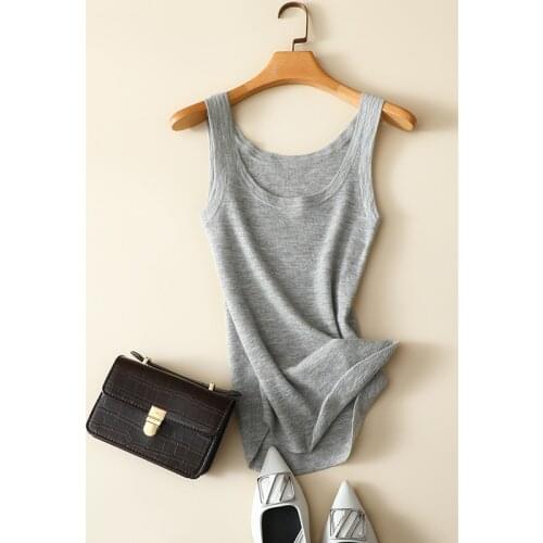 High quality casual womens soft 100% cashmere tank tops