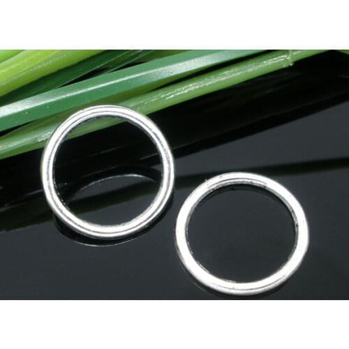 Zinc metal alloy Closed Soldered Jump Rings Round silver color 16mm( 5/8") Dia, 20 PCs