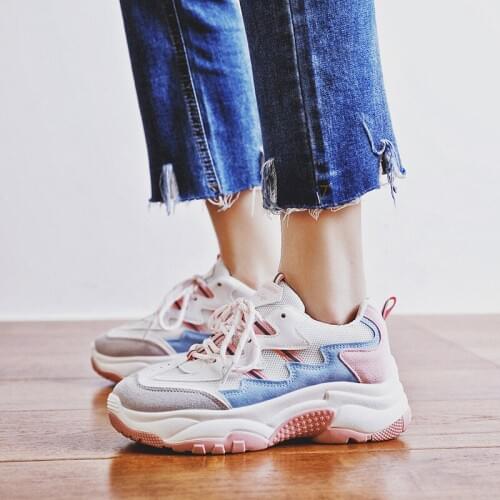 Dropshipping 2019 Spring Autumn Fashion Ladies Casual Shoes for Woman Vulcanized Shoes Breathable Wild Platform Women Sneakers