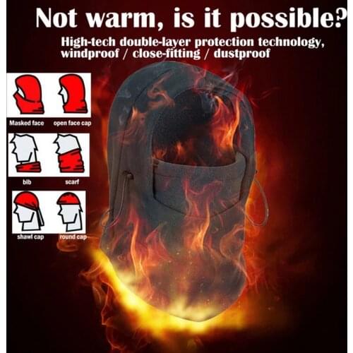 Winter Warm Beanies Hats for Men Skull Bandana Neck Warmer Balaclava Face Warmming Wargame Cap Unisex Bonnets Bucket Hat Hot