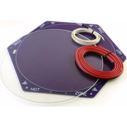 1set Delta 3D Printer Kossel Mini Reprap Hex Heated Bed 170mm diameter Glass plate Thermistor Wiring
