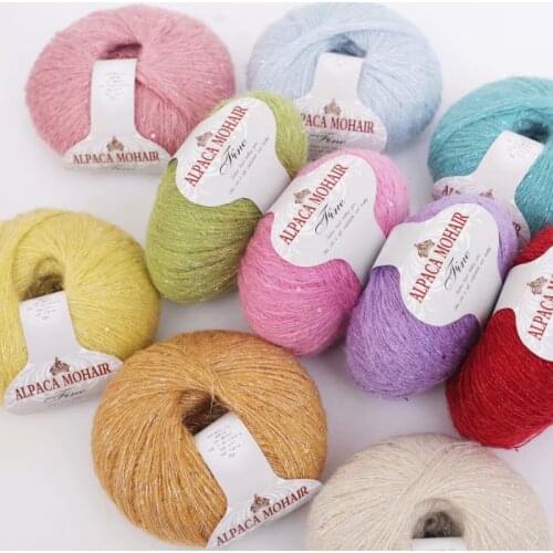 Sequined Mahai Hairy Sea Hand-woven Wool Group Knitted Scarf Line Sweater Coat Sweater Shawl Knit 50g Yarn