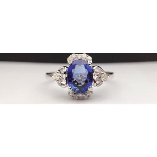 1.385ct Sri Lanka Sapphire Women Ring Encrusted by 0.155ct Natural Diamond Handmade Diamond sapphire-jewelry