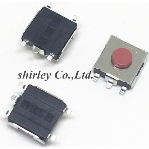 10PCS/LOT 6*6*3.1 SMD 5P Momentary Tact Tactile Push Button Switch 5pins Waterproof Copper red head 6x6x3.1 LCD Monitor Switch