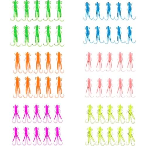 10pcs Soft Shrimp Lures Sea Fishing Tackle Crankbaits Bait Minnow Worm Baits Saltwater